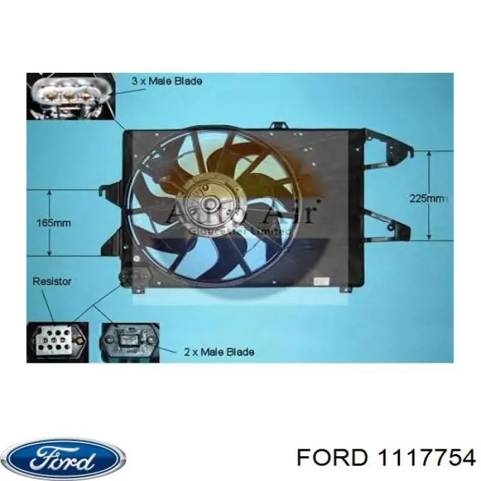 1117754 Ford Дифузор радіатора охолодження, в зборі з двигуном і крильчаткою