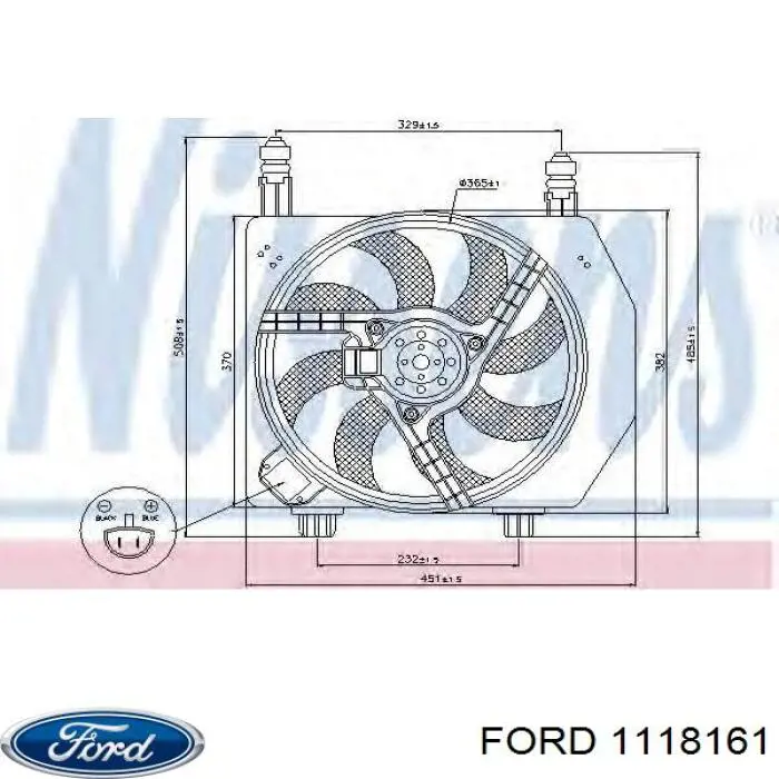 Купити 1118161 Ford Дифузор радіатора охолодження, в зборі з двигуном і крильчаткою