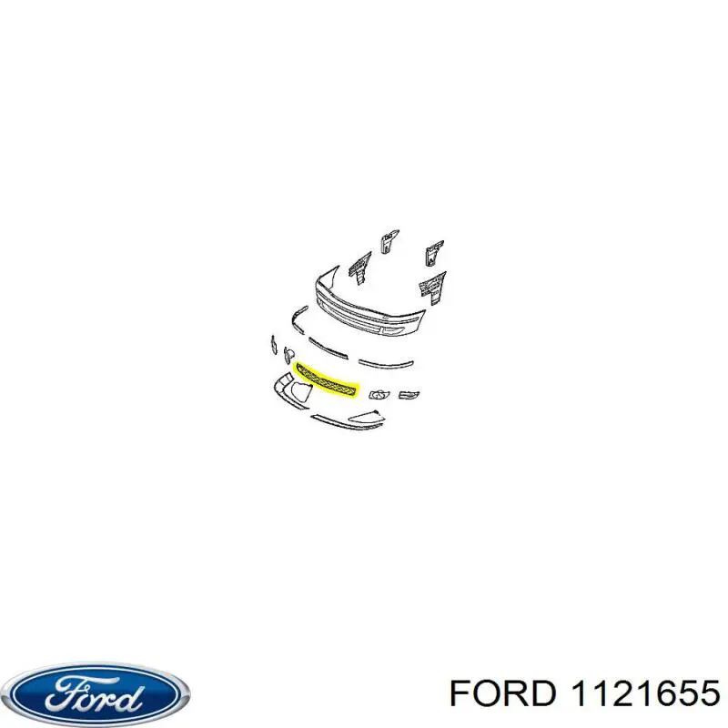 1121655 Ford решітка переднього бампера, ліва