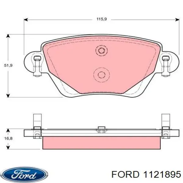 Задні гальмівні колодки Ford 1121895 ціна, від 15.99 USD