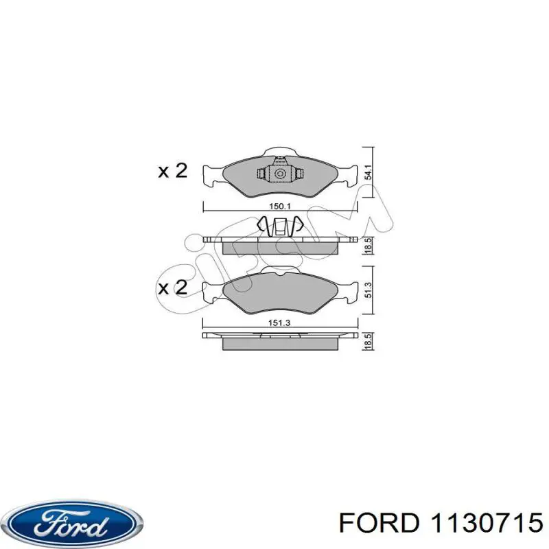 1130715 Ford колодки гальмівні передні, дискові