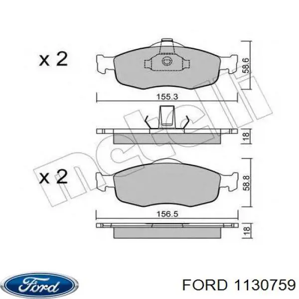 Колодки гальмівні передні, дискові 1130759 Ford