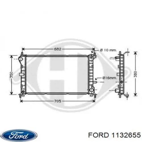 Радіатор основний Ford 1132655 ціна, від 55.85 USD