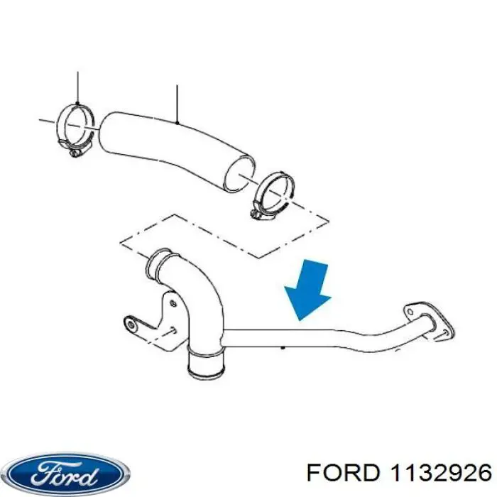 1132926 Ford Патрубок радіатора системи рециркуляції ОГ