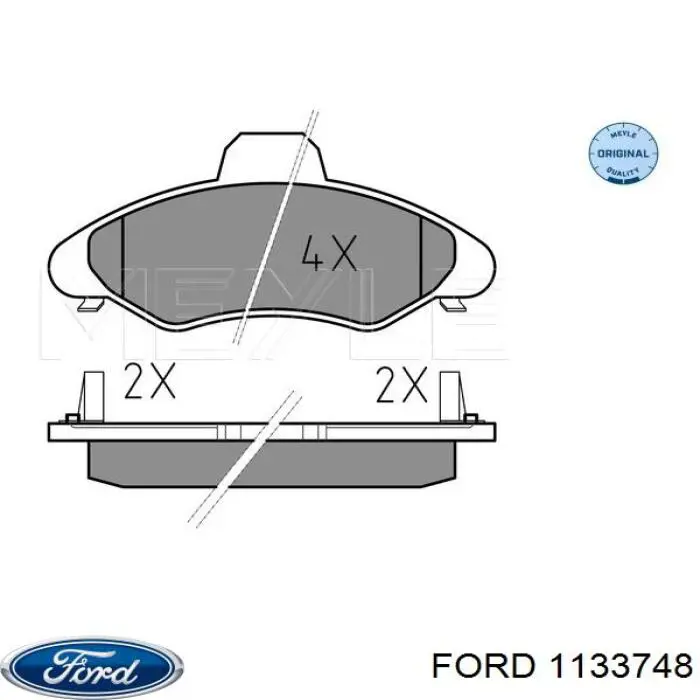 1133748 Ford колодки гальмівні передні, дискові