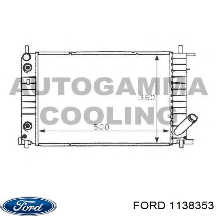 Радіатор охолодження двигуна 1138353 Ford