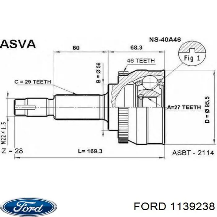  Ford 1139238 ціна, від 3.79 USD