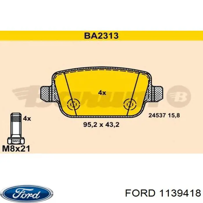 Купити 1139418 Ford Шланг кондиціонера, від компресора до радіатора