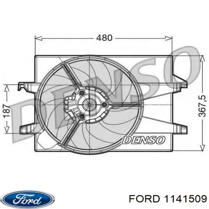 Дифузор радіатора охолодження, в зборі з двигуном і крильчаткою Ford 1141509 ціна, від 69.37 USD