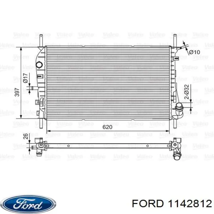 1142812 Ford радіатор охолодження двигуна