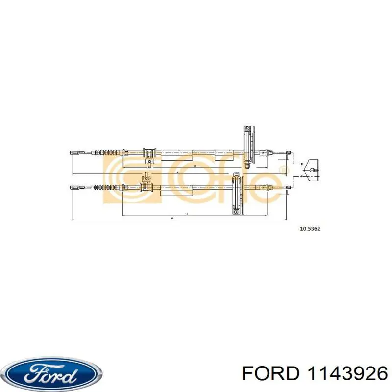Купити 1143926 Ford Трос ручного гальма задній, правий/лівий