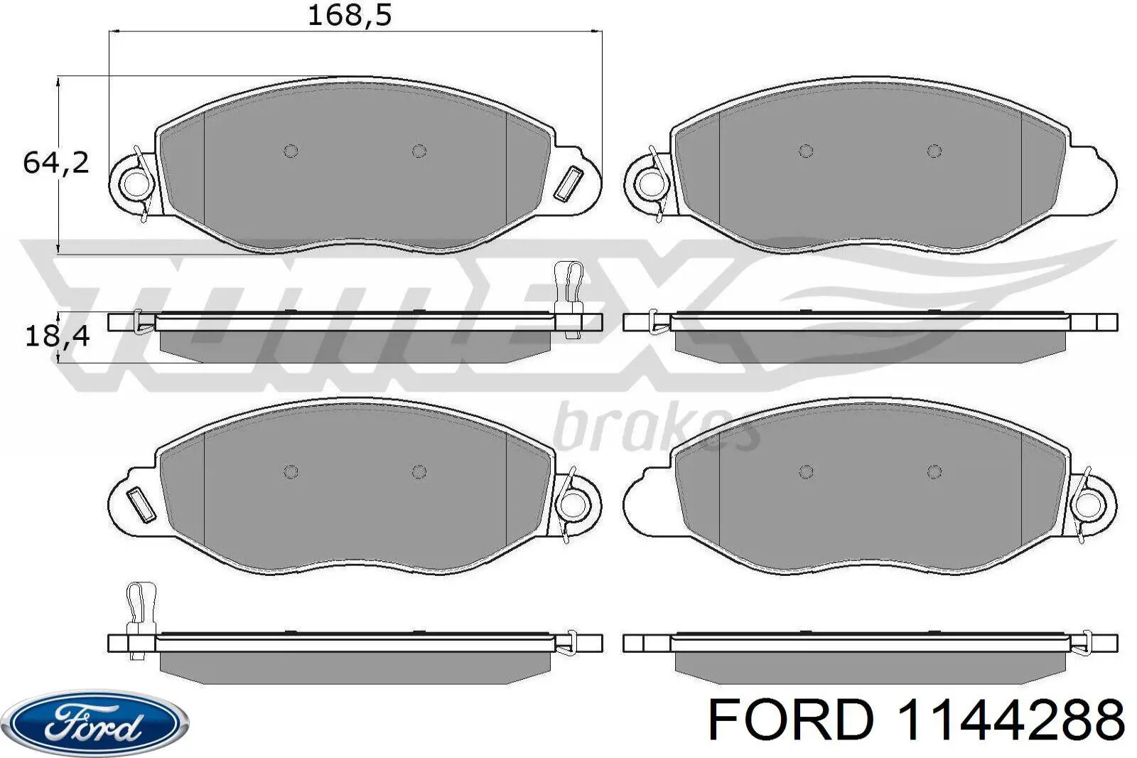 Гальмівні колодки Ford 1144288 ціна, від 20.18 USD