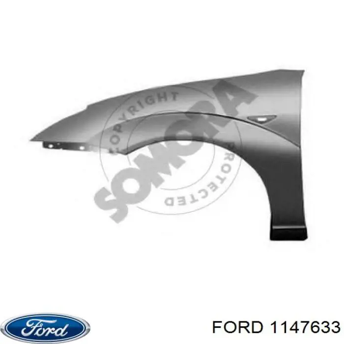 Ліве переднє крило Ford 1147633 ціна, від 37.86 USD