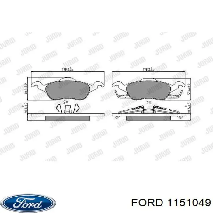 Купити 1151049 Ford Колодки гальмівні передні, дискові
