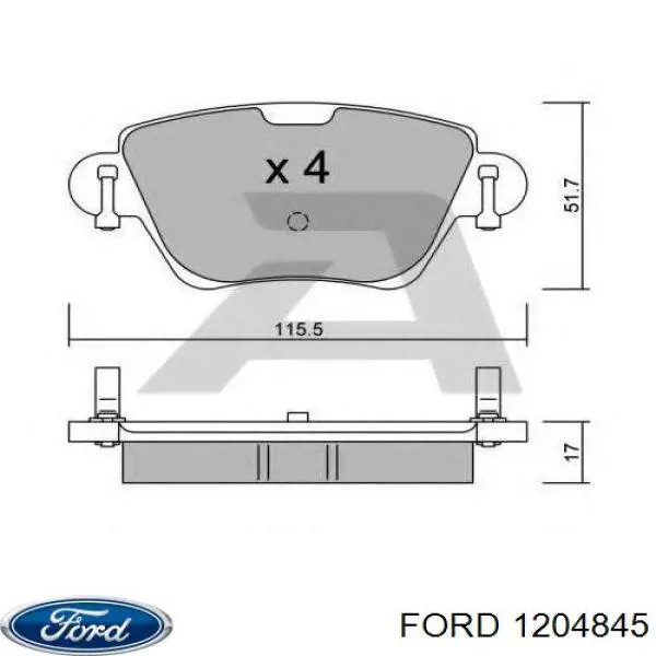 1204845 Ford колодки гальмові задні, дискові
