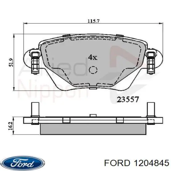 Купити 1204845 Ford Задні колодки
