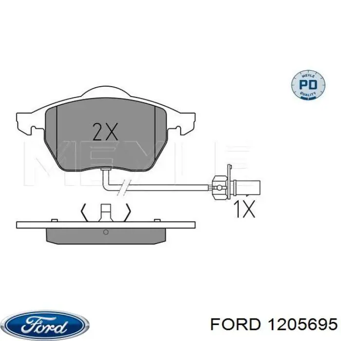 Передні тормозні колодки 1205695 Ford