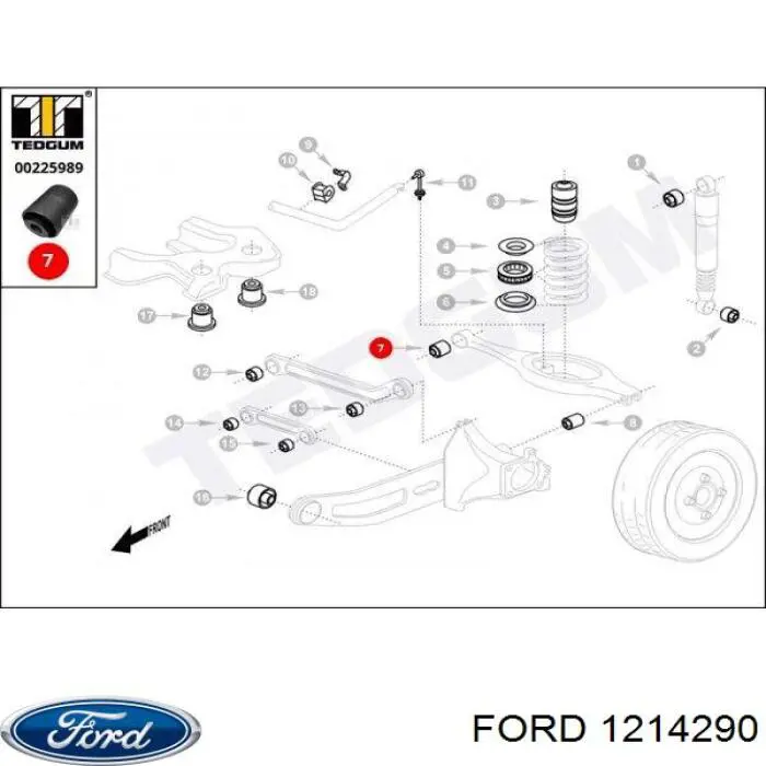 Купити 1214290 Ford Важіль задньої підвіски нижній, лівий/правий