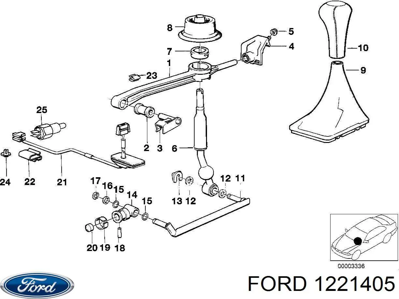 Трос відкривання двері передньої Ford Fusion (JU) (Форд Фьюжн)