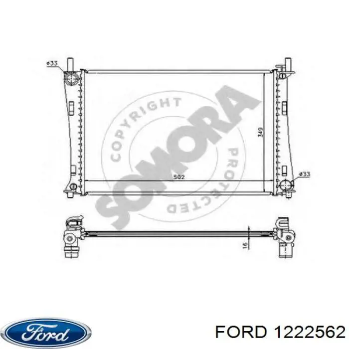 Радіатор основний Ford 1222562 ціна, від 63.31 USD