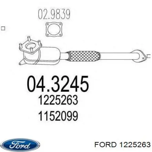 Конвертор-каталізатор (каталітичний нейтралізатор) Ford 1225263 ціна, від 47.34 USD