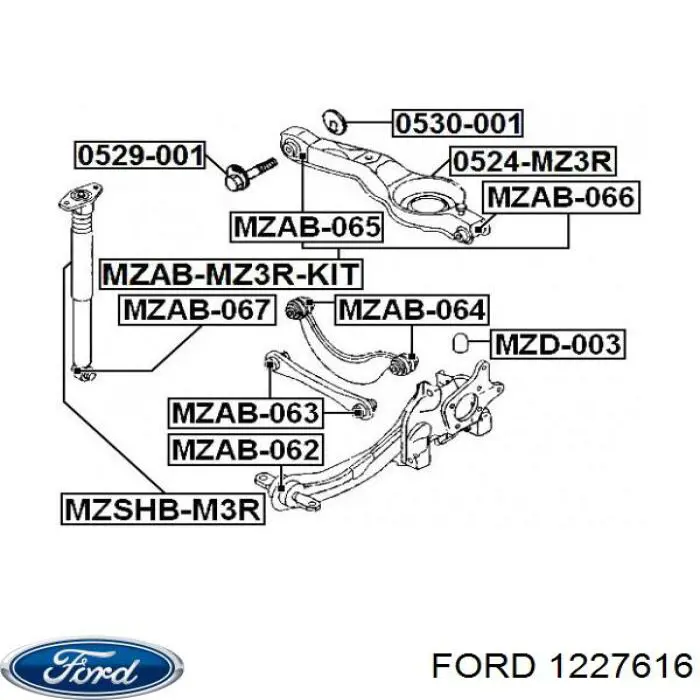 Відбійник заднього нижнього важеля 1227616 Ford