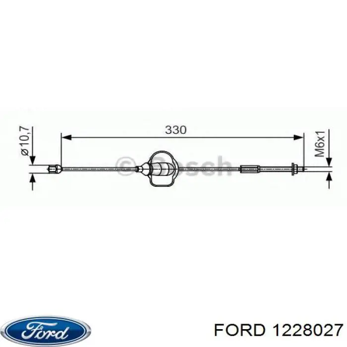 Купити 1228027 Ford Трос ручного гальма передній