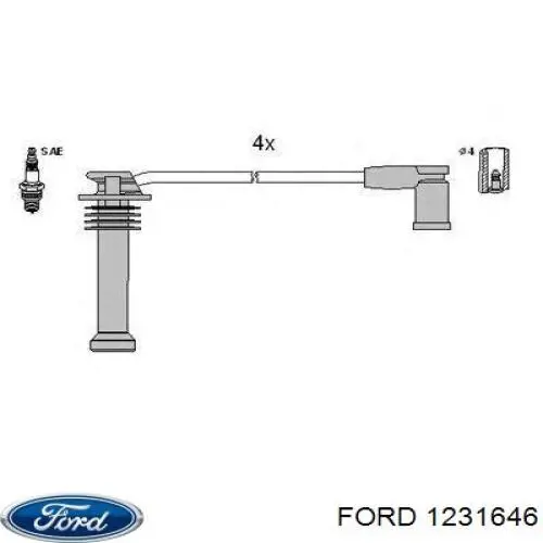 Кабель високовольтний, циліндр №1 1231646 Ford