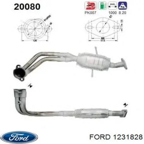 Каталітичний нейтралізатор відпрацьованих газів на Ford Mondeo I GBP