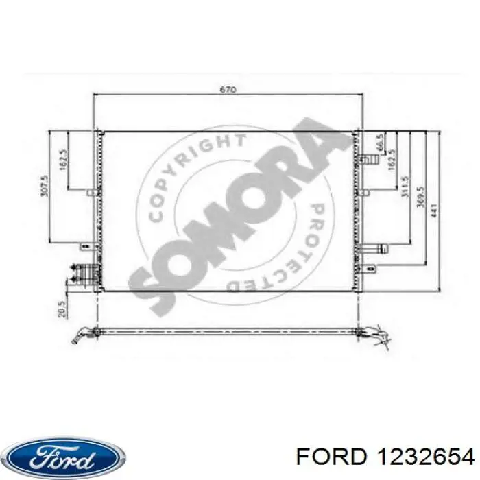 1232654 Ford радіатор кондиціонера
