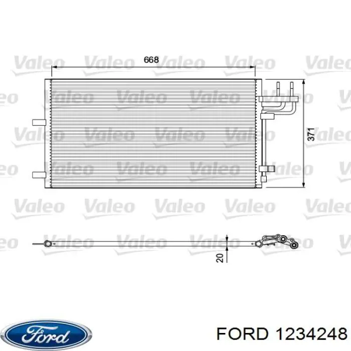 1234248 Ford радіатор кондиціонера