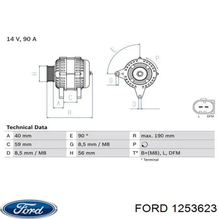 Генератор Ford 1253623 ціна, від 114.41 USD
