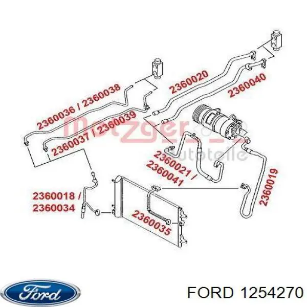 Шланг кондиціонера, від випарника до компресора Ford 1254270 ціна, від 40.29 USD