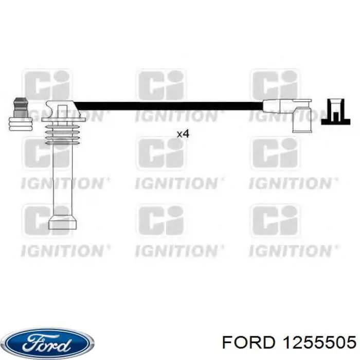 Кабель високовольтний, циліндр №2 1255505 Ford