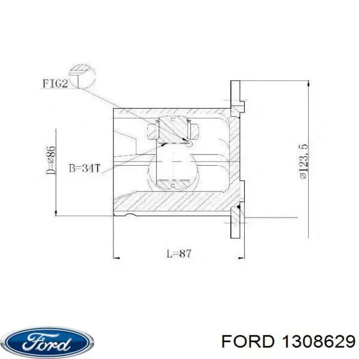 ШРУС внутрішній, передній FORD 1308629 ШРУС внутрішній, передній FORD 1308629