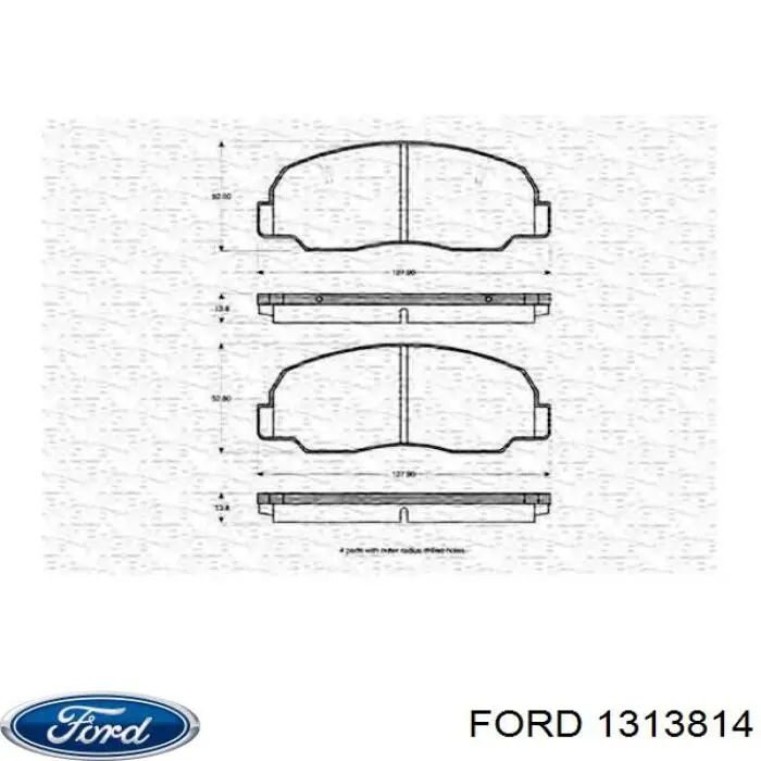 1313814 Ford прокладка головки блока циліндрів (гбц)