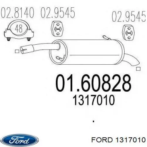 Вихлопна труба Ford 1317010 ціна, від 42.52 USD
