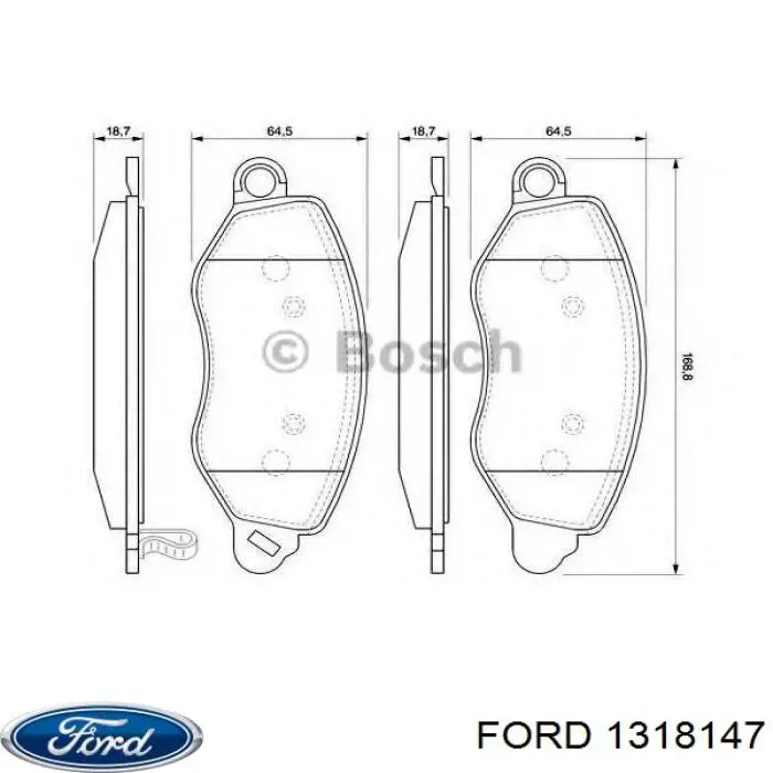 Тормозні колодки Ford 1318147