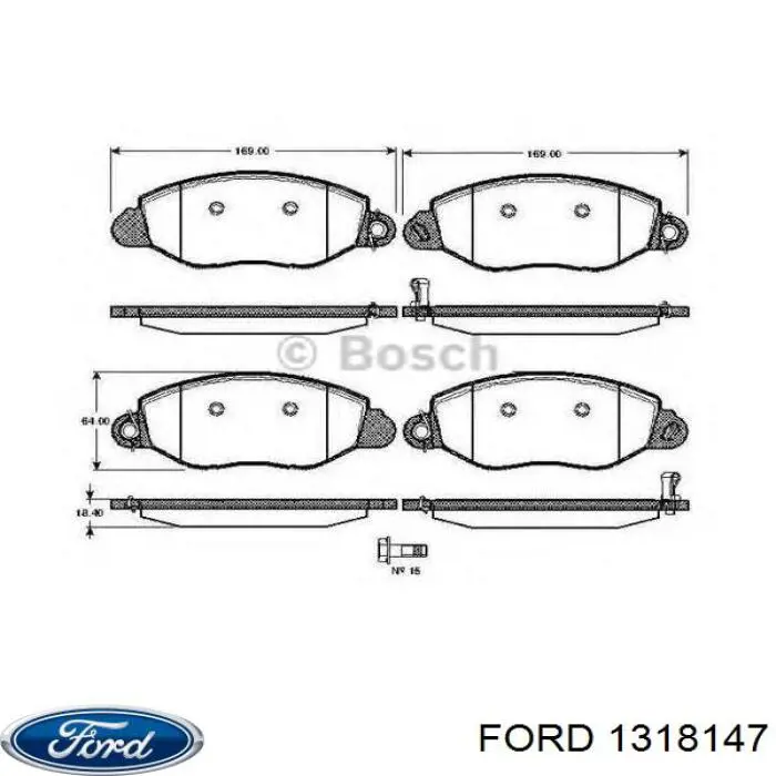 Гальмівні колодки Ford 1318147 ціна, від 20.18 USD