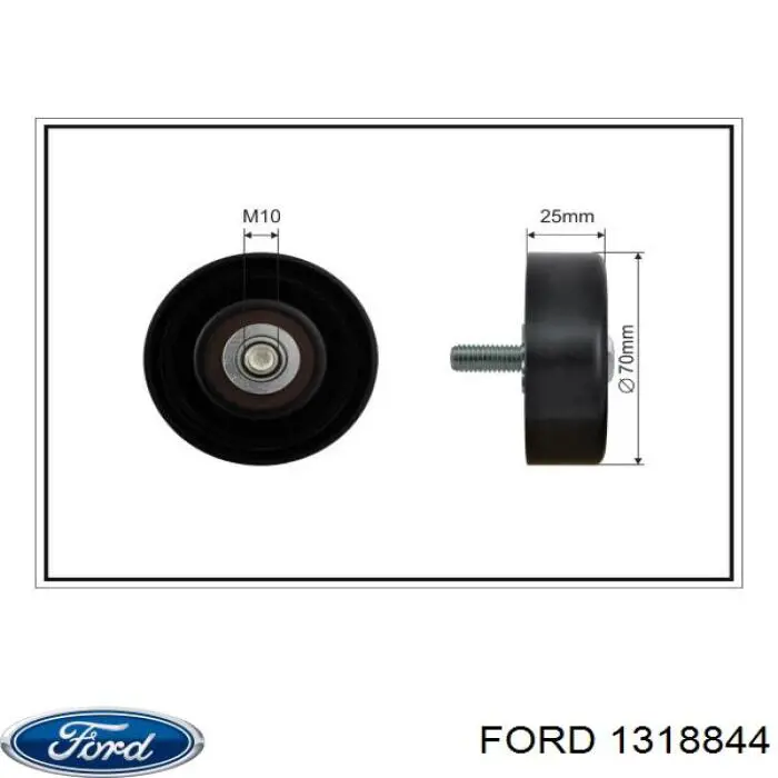 Купити 1318844 Ford Ролик приводного ременя, паразитний