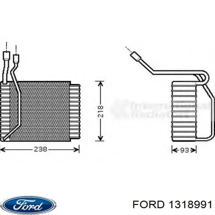 Випаровувач кондиціонера Ford 1318991 ціна, від 72.56 USD