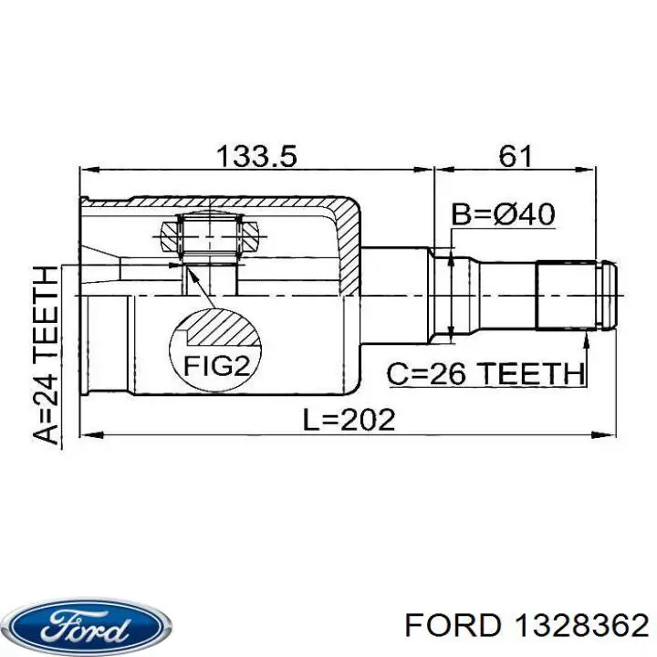 Піввісь передня, права Ford 1328362 ціна, від 101.00 USD