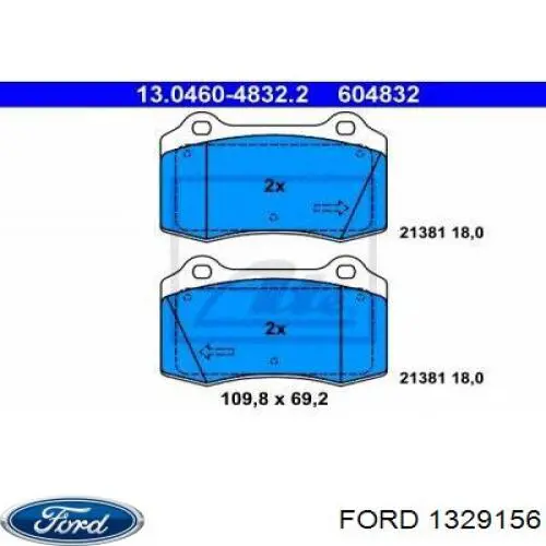 Купити 1329156 Ford Колодки гальмівні передні, дискові