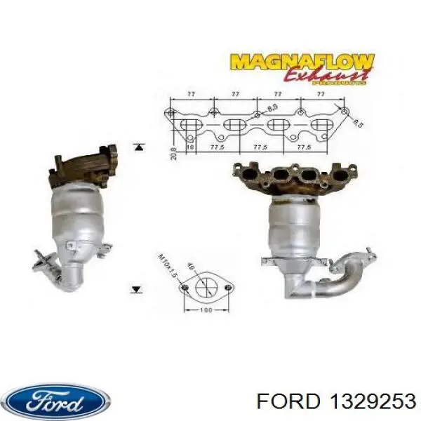 Купити 1329253 Ford Перетворювач відпрацьованих газів