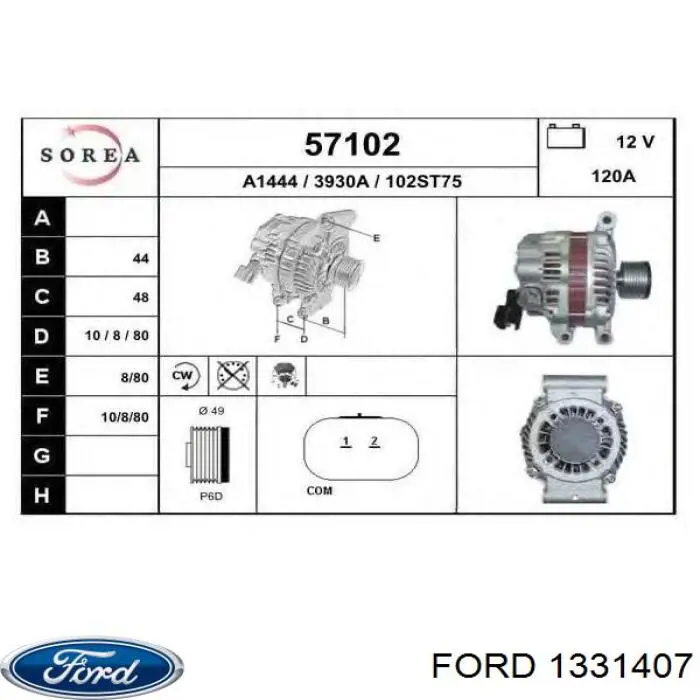 Крило заднє праве Ford 1331407 ціна, від 80.09 USD