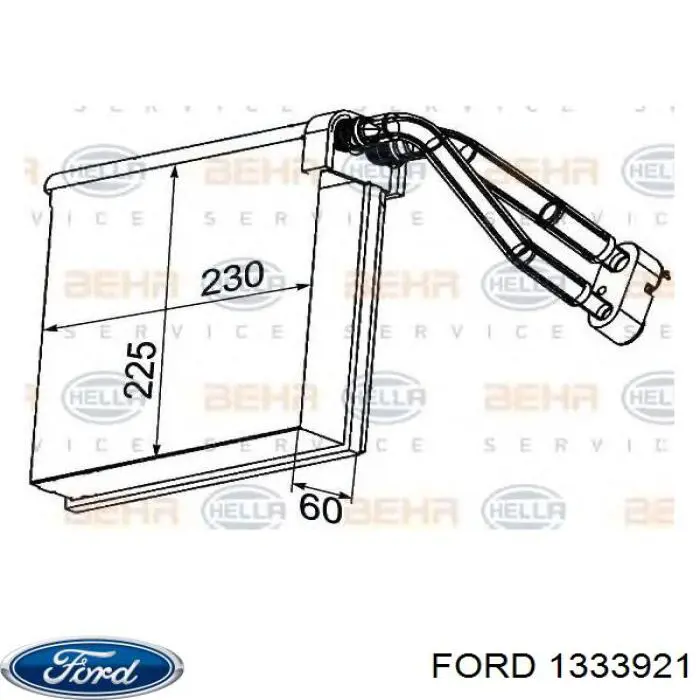 1333921 Ford радіатор кондиціонера салонний, випарник