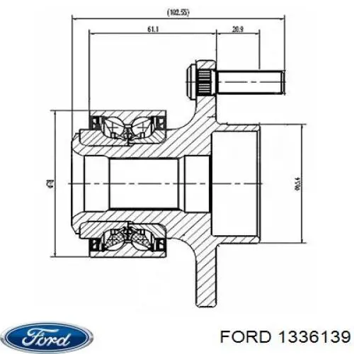 Маточина переднього колеса Ford 1336139