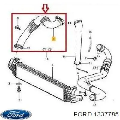 Купити 1337785 Ford Шланг/патрубок интеркуллера