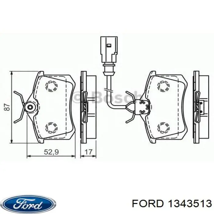 Задні дискові колодки Ford 1343513