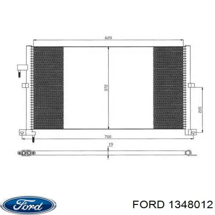 Конденсатор кондиціонера Ford 1348012 ціна, від 74.96 USD